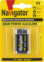 Элемент питания алкалиновый "крона" 94 756 NBT-NE-6LR61-BP1 (блист.1шт) | Код. 94756 | Navigator